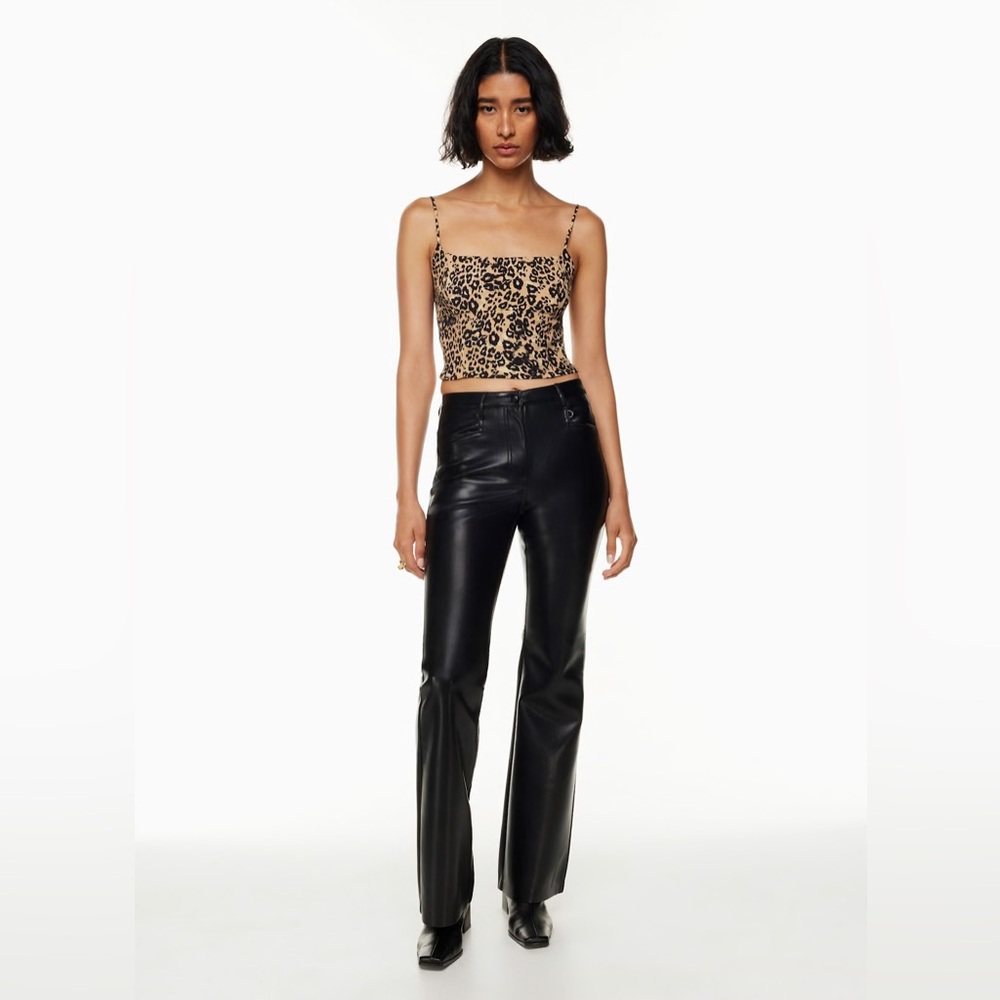 Aritzia Black Leather Boot Cut Pants